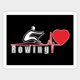 Rowing heart love Magnet